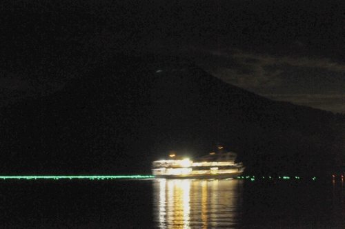 月夜の阿寒湖温泉