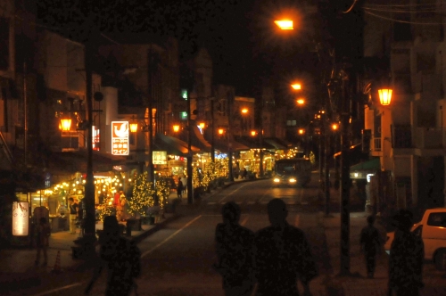 月夜の阿寒湖温泉