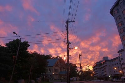 夕焼け阿寒湖