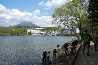 阿寒湖湖岸清掃