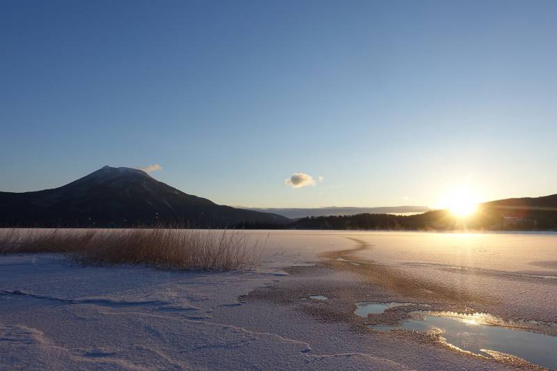 １月３日阿寒湖氷点下のご来光