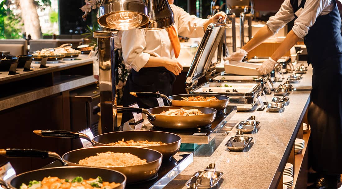 Rich buffet with the tastes of each season